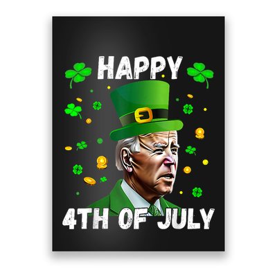 Happy 4th Of July Confused Funny Joe Biden St Patricks Day Poster