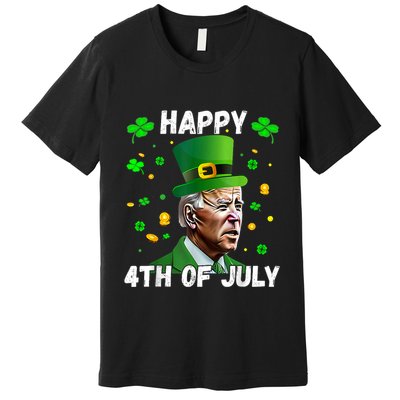 Happy 4th Of July Confused Funny Joe Biden St Patricks Day Premium T-Shirt