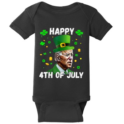 Happy 4th Of July Confused Funny Joe Biden St Patricks Day Baby Bodysuit