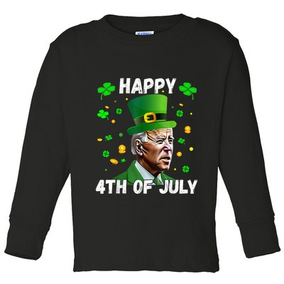 Happy 4th Of July Confused Funny Joe Biden St Patricks Day Toddler Long Sleeve Shirt