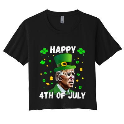 Happy 4th Of July Confused Funny Joe Biden St Patricks Day Crop Top
