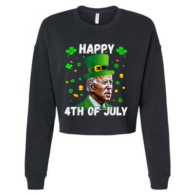 Happy 4th Of July Confused Funny Joe Biden St Patricks Day Cropped Pullover Crew