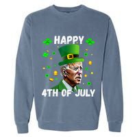 Happy 4th Of July Confused Funny Joe Biden St Patricks Day Garment-Dyed Sweatshirt