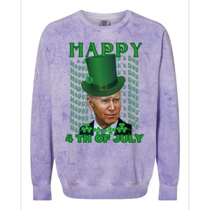 Happy 4th Of July Confused Funny Joe Biden St Patrick Day Gift Colorblast Crewneck Sweatshirt