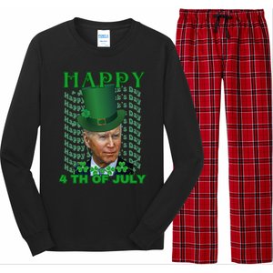 Happy 4th Of July Confused Funny Joe Biden St Patrick Day Gift Long Sleeve Pajama Set