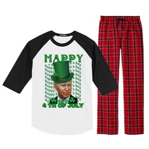 Happy 4th Of July Confused Funny Joe Biden St Patrick Day Gift Raglan Sleeve Pajama Set