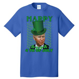 Happy 4th Of July Confused Funny Joe Biden St Patrick Day Gift Tall T-Shirt