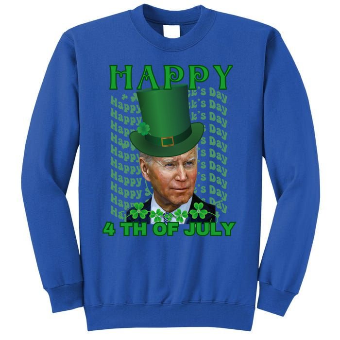 Happy 4th Of July Confused Funny Joe Biden St Patrick Day Gift Tall Sweatshirt