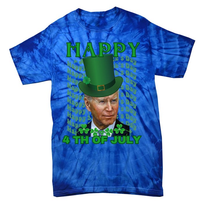 Happy 4th Of July Confused Funny Joe Biden St Patrick Day Gift Tie-Dye T-Shirt