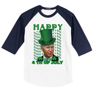 Happy 4th Of July Confused Funny Joe Biden St Patrick Day Gift Baseball Sleeve Shirt