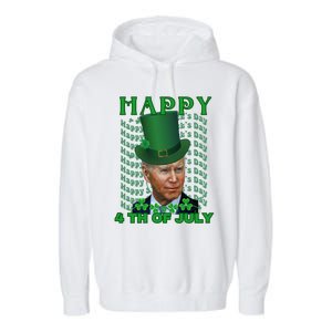 Happy 4th Of July Confused Funny Joe Biden St Patrick Day Gift Garment-Dyed Fleece Hoodie