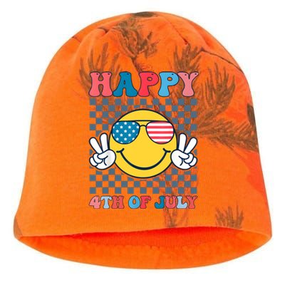 Happy 4th Of July Smile Sunglasses Patriotic American Flag Kati - Camo Knit Beanie