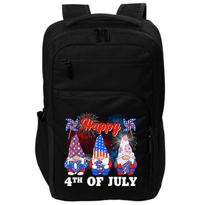Happy 4th Of July Fireworks Patriotic Usa Gnomes Lovers Cool Gift Impact Tech Backpack