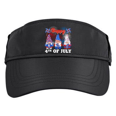 Happy 4th Of July Fireworks Patriotic Usa Gnomes Lovers Cool Gift Adult Drive Performance Visor