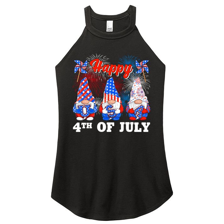 Happy 4th Of July Fireworks Patriotic Usa Gnomes Lovers Cool Gift Women's Perfect Tri Rocker Tank