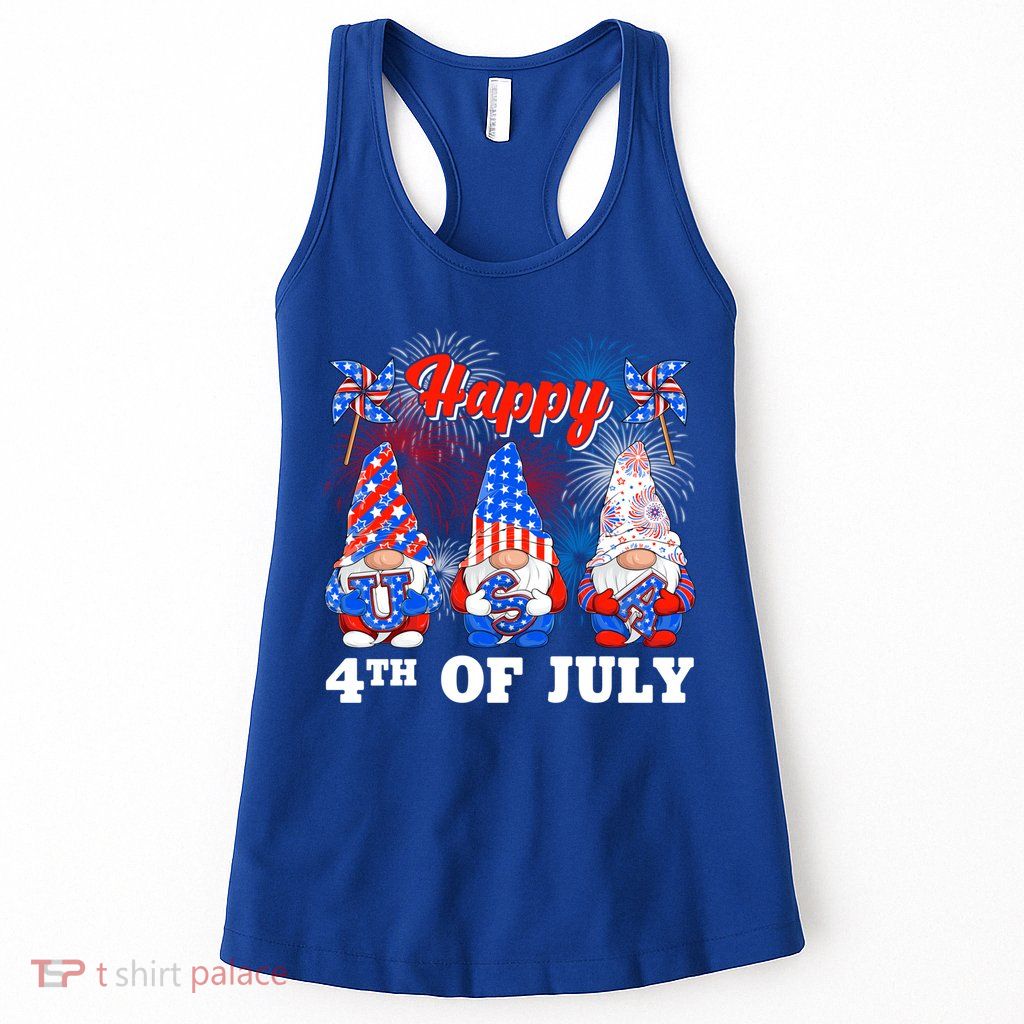 Happy 4th Of July Fireworks Patriotic Usa Gnomes Lovers Cool Gift Womens Tank Top