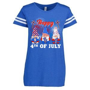 Happy 4th Of July Fireworks Patriotic Usa Gnomes Lovers Cool Gift Enza Ladies Jersey Football T-Shirt