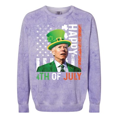 Happy 4th Of July Confused Funny Joe Biden St Patricks Day Gift Colorblast Crewneck Sweatshirt