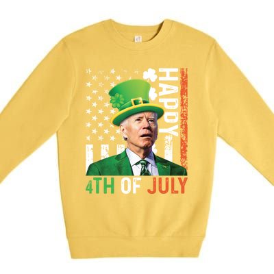 Happy 4th Of July Confused Funny Joe Biden St Patricks Day Gift Premium Crewneck Sweatshirt