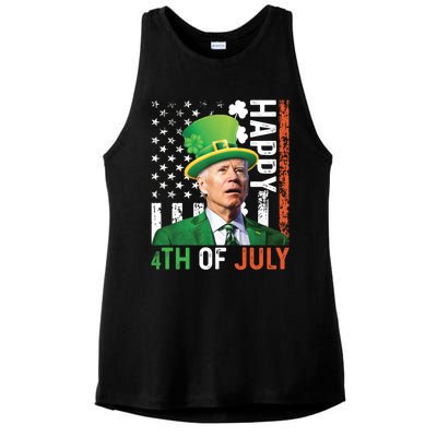 Happy 4th Of July Confused Funny Joe Biden St Patricks Day Gift Ladies PosiCharge Tri-Blend Wicking Tank