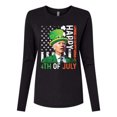 Happy 4th Of July Confused Funny Joe Biden St Patricks Day Gift Womens Cotton Relaxed Long Sleeve T-Shirt