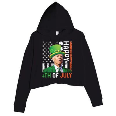 Happy 4th Of July Confused Funny Joe Biden St Patricks Day Gift Crop Fleece Hoodie