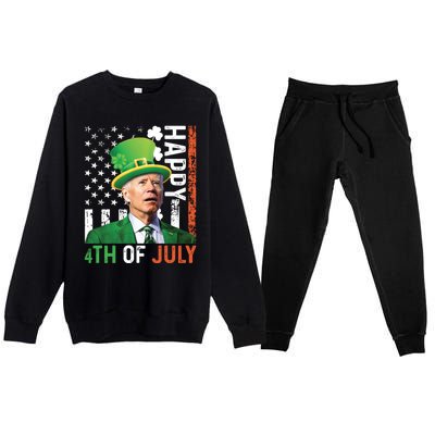 Happy 4th Of July Confused Funny Joe Biden St Patricks Day Gift Premium Crewneck Sweatsuit Set