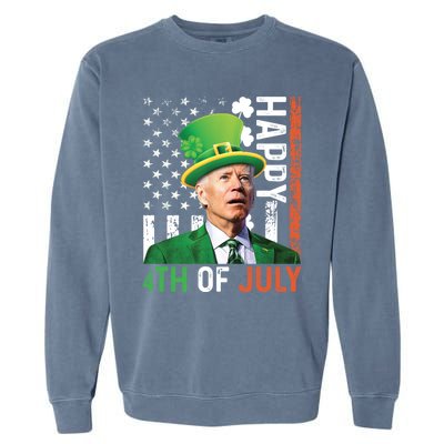 Happy 4th Of July Confused Funny Joe Biden St Patricks Day Gift Garment-Dyed Sweatshirt