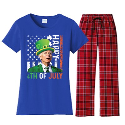 Happy 4th Of July Confused Funny Joe Biden St Patricks Day Gift Women's Flannel Pajama Set