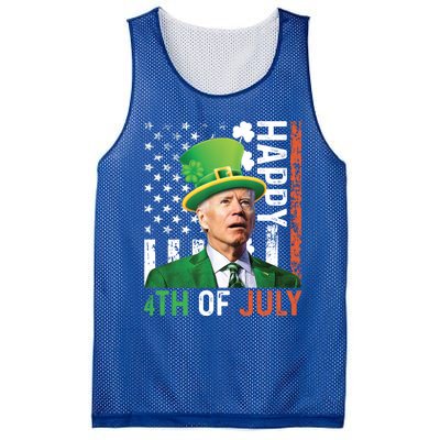 Happy 4th Of July Confused Funny Joe Biden St Patricks Day Gift Mesh Reversible Basketball Jersey Tank