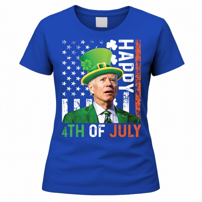 Happy 4th Of July Confused Funny Joe Biden St Patricks Day Gift Women's T-Shirt