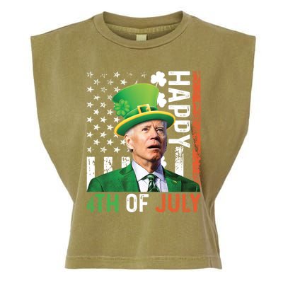 Happy 4th Of July Confused Funny Joe Biden St Patricks Day Gift Garment-Dyed Women's Muscle Tee