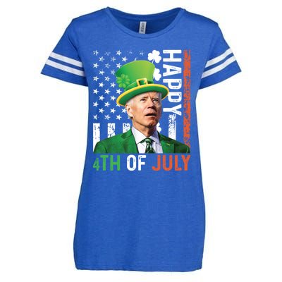 Happy 4th Of July Confused Funny Joe Biden St Patricks Day Gift Enza Ladies Jersey Football T-Shirt