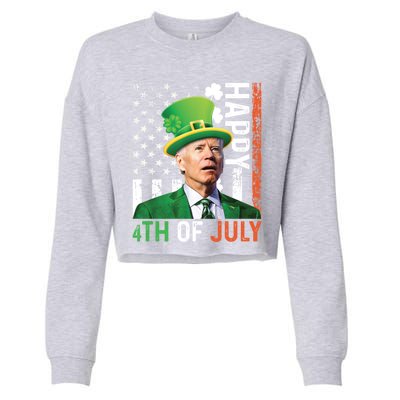 Happy 4th Of July Confused Funny Joe Biden St Patricks Day Gift Cropped Pullover Crew