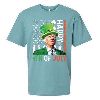 Happy 4th Of July Confused Funny Joe Biden St Patricks Day Gift Sueded Cloud Jersey T-Shirt