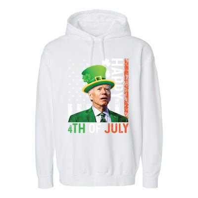 Happy 4th Of July Confused Funny Joe Biden St Patricks Day Gift Garment-Dyed Fleece Hoodie