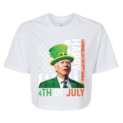 Happy 4th Of July Confused Funny Joe Biden St Patricks Day Gift Bella+Canvas Jersey Crop Tee