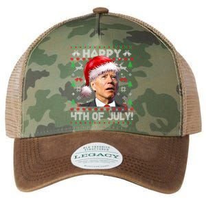 Happy 4th Of July Merry Santa Hat Biden Ugly Christmas Legacy Tie Dye Trucker Hat