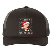 Happy 4th Of July Merry Santa Hat Biden Ugly Christmas Yupoong Adult 5-Panel Trucker Hat