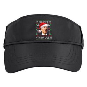 Happy 4th Of July Merry Santa Hat Biden Ugly Christmas Adult Drive Performance Visor