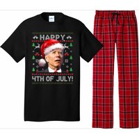 Happy 4th Of July Merry Santa Hat Biden Ugly Christmas Pajama Set