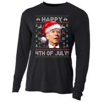 Happy 4th Of July Merry Santa Hat Biden Ugly Christmas Cooling Performance Long Sleeve Crew