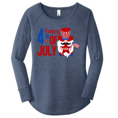 Happy 4th Of July Gnome Usa American Flag Patriotic Gnome Gift Women's Perfect Tri Tunic Long Sleeve Shirt