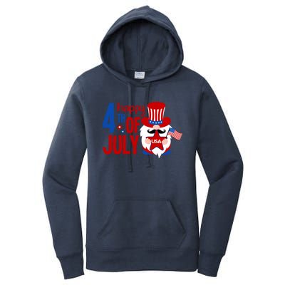 Happy 4th Of July Gnome Usa American Flag Patriotic Gnome Gift Women's Pullover Hoodie