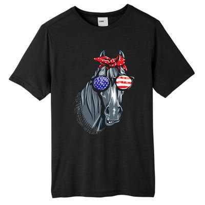 Horse 4th Of July Horse Graphic American Flag Tall Fusion ChromaSoft Performance T-Shirt