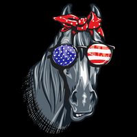 Horse 4th Of July Horse Graphic American Flag Drawstring Bag