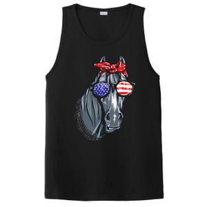 Horse 4th Of July Horse Graphic American Flag PosiCharge Competitor Tank