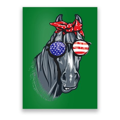 Horse 4th Of July Horse Graphic American Flag Poster