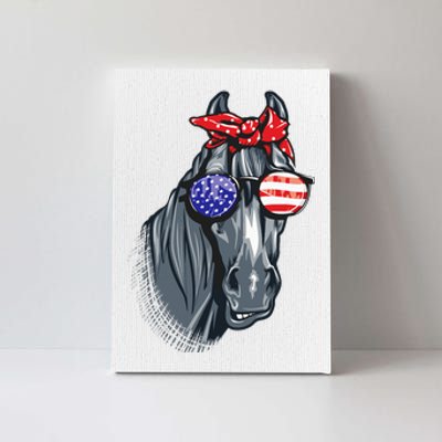 Horse 4th Of July Horse Graphic American Flag Canvas