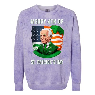 Happy 4th Of July Confused Funny Joe Biden St Patricks Day Colorblast Crewneck Sweatshirt